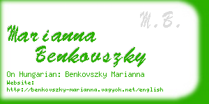 marianna benkovszky business card